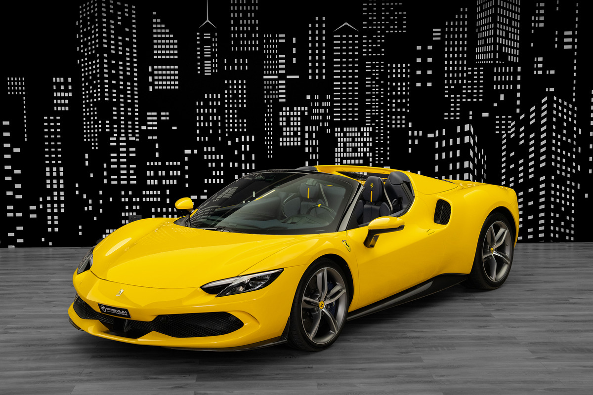 2024 Ferrari 296 GTS — Atelier in Yellow — front three-quarter view
