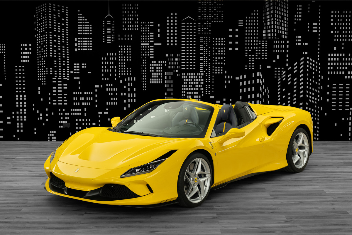 2023 Ferrari F8 Spider in Yellow — front three-quarter view