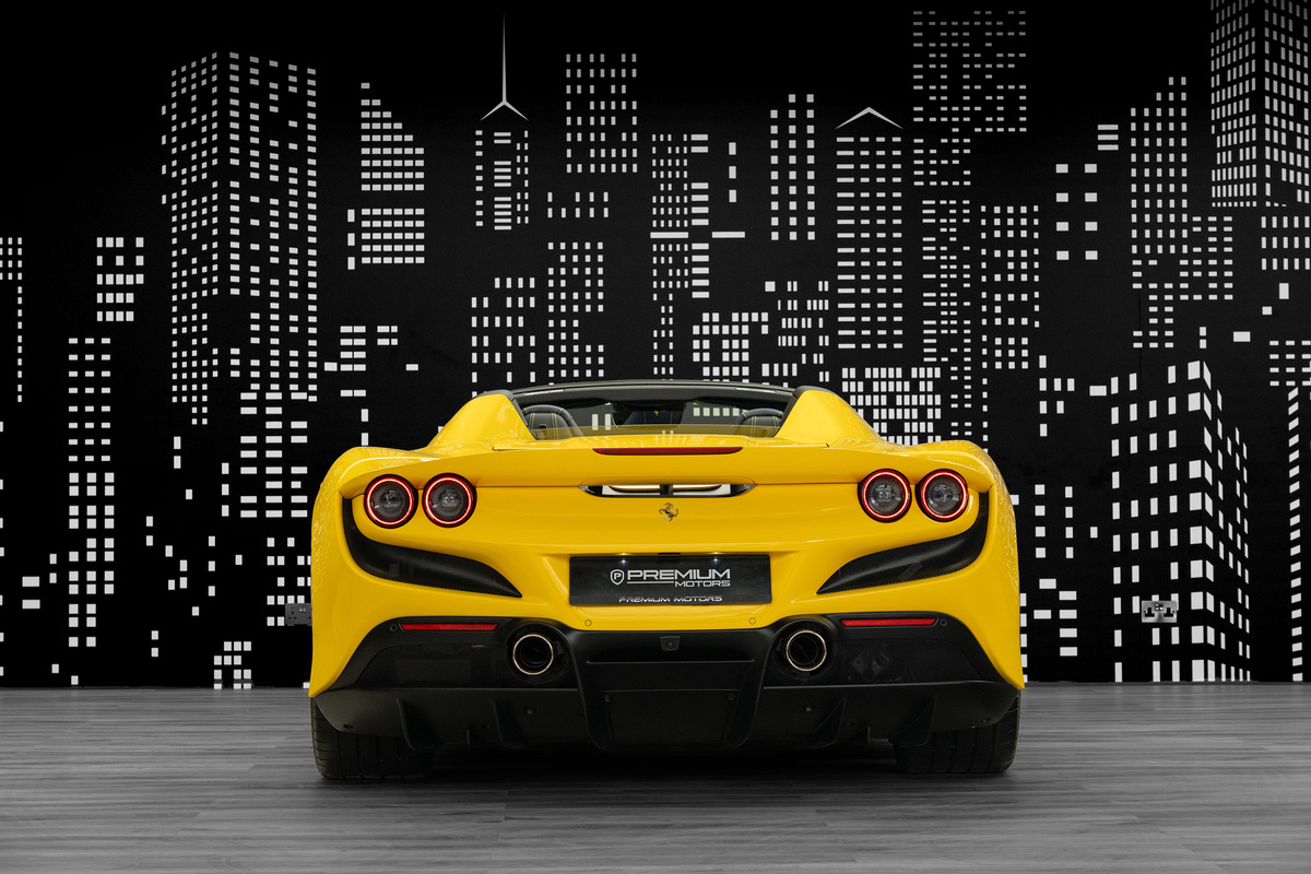 Used 2023 Ferrari F8 Spider — Yellow / Blue interior for Sale in Dubai — gallery photograph 5