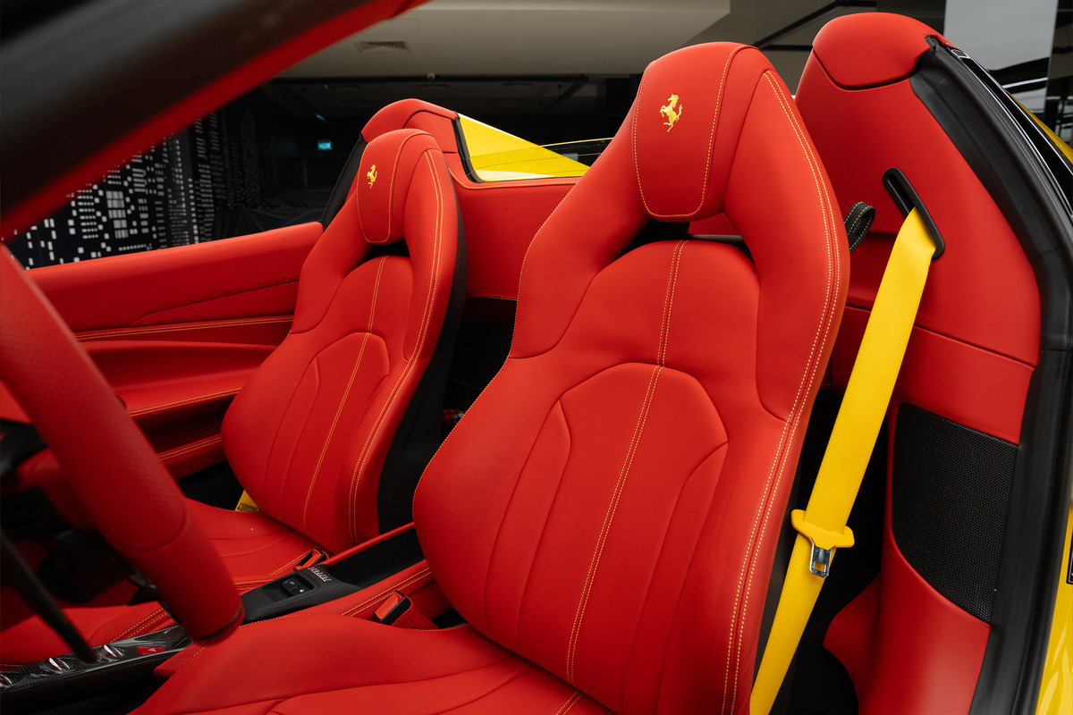 Used 2023 Ferrari F8 Spider — Yellow / Red interior for Sale in Dubai — gallery photograph 10