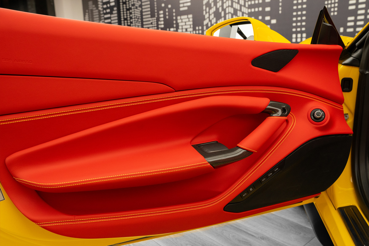Used 2023 Ferrari F8 Spider — Yellow / Red interior for Sale in Dubai — gallery photograph 14